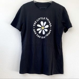 NWOT Life is Good Black Short Sleeve The Little Things Are the Big Things Shirt